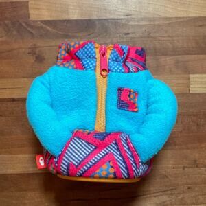 Puffin the Fleece Beverage Sleeve, Totally Teal